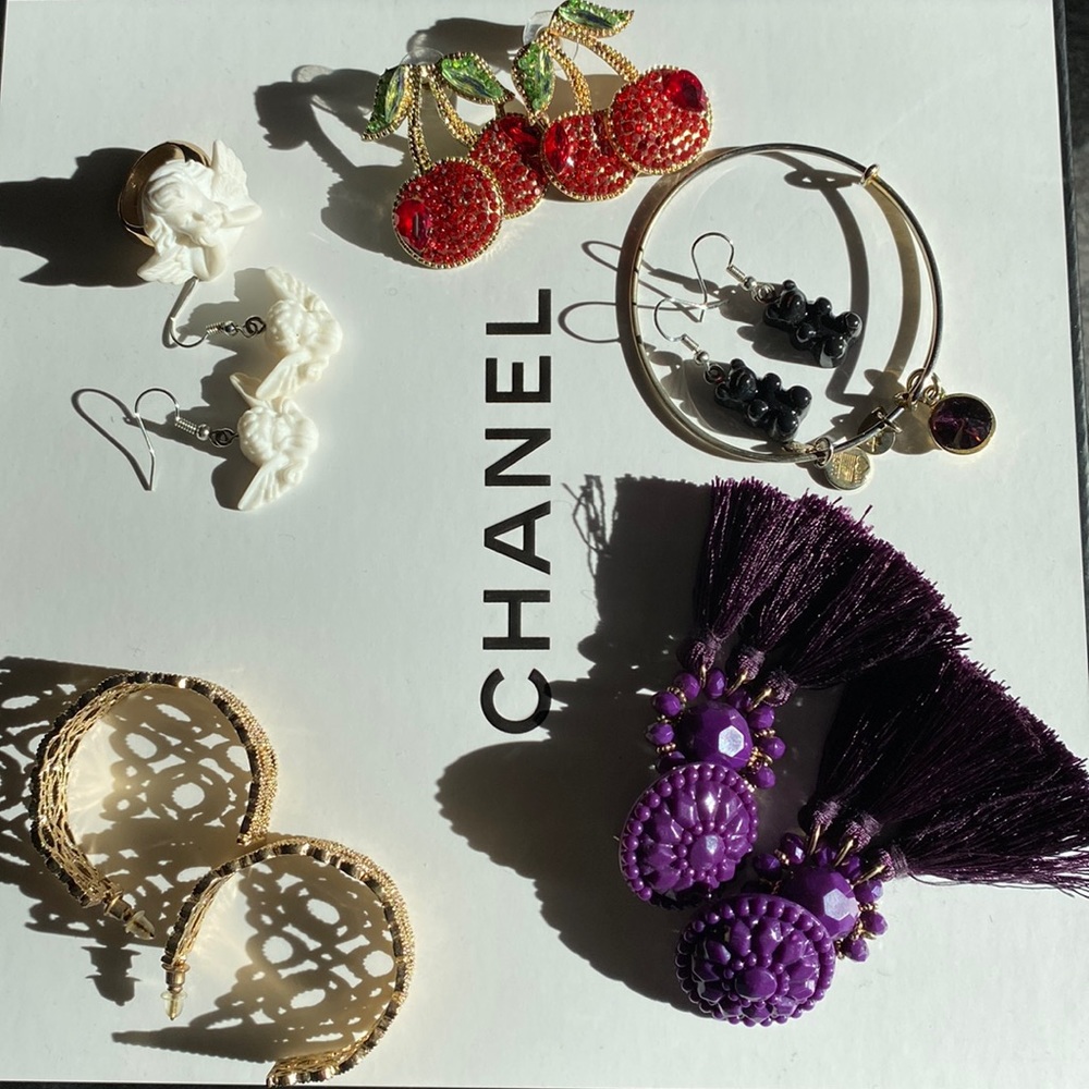 Jewelry Bundle 5 PAIR EARRINGS, 1 RING, 1 ALEX & ANI BRACELET